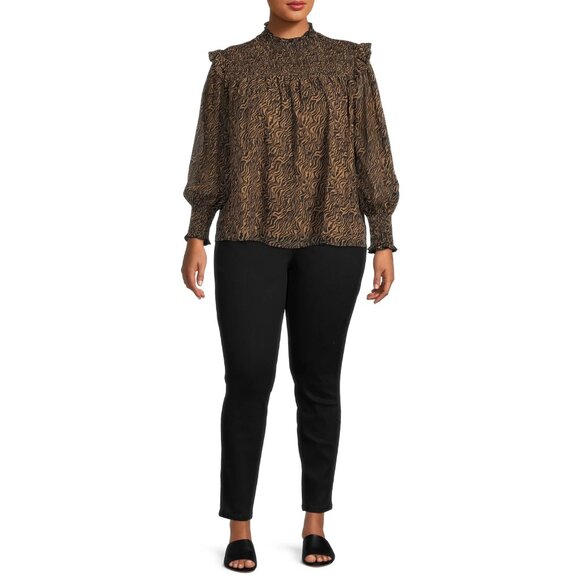 Terra & Sky Women's Plus Size Skinny Jeans, Size 22WP(Petite), Black Wash Demin - Picture 4 of 5